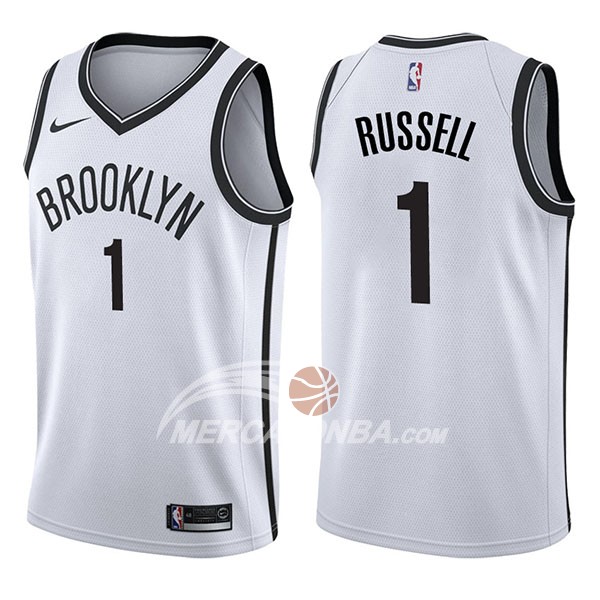 Maglia NBA Brooklyn Nets D'angelo Russell Association 2017-18 Bianco